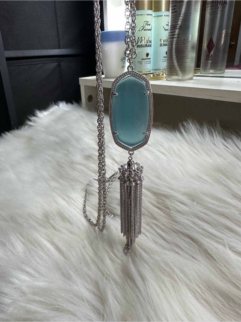 Kendra Scott aqua blue rayne necklace